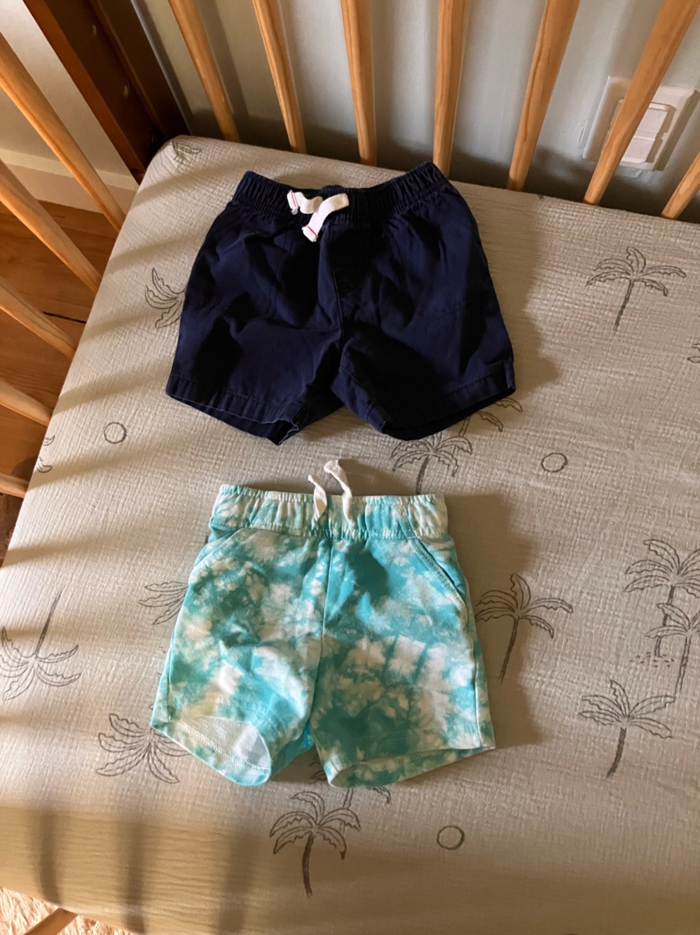 Kids Navy and Aqua Tie-Dye Shorts - Unbranded